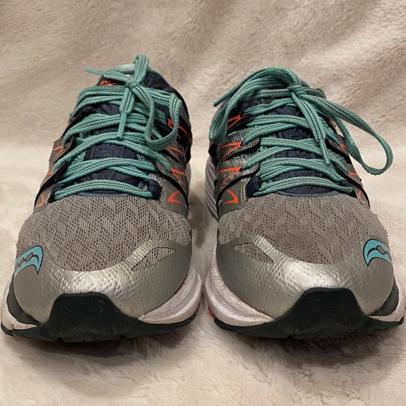 Saucony Zealot ISO 2 Silver Mint Coriander Green Athletic Running Shoes Sz 6 VGC - Picture 4 of 13